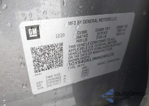 2021 Cadillac Escalade 4Wd Sport Platinum z USA, uszkodzony, nr VIN 1GYS4GKL0MR240173